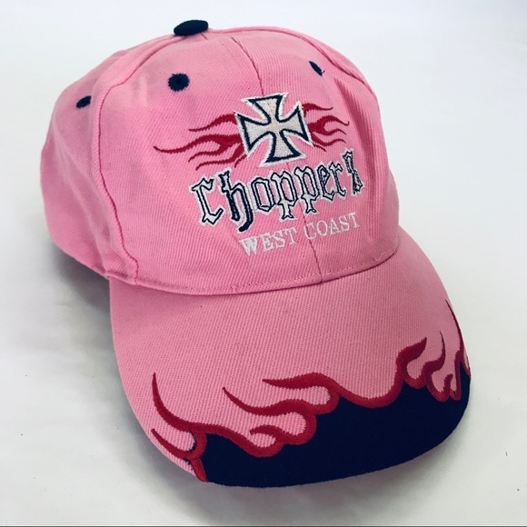 West Coast Choppers Pink Ball Cap with Flames - Picture 1 of 3